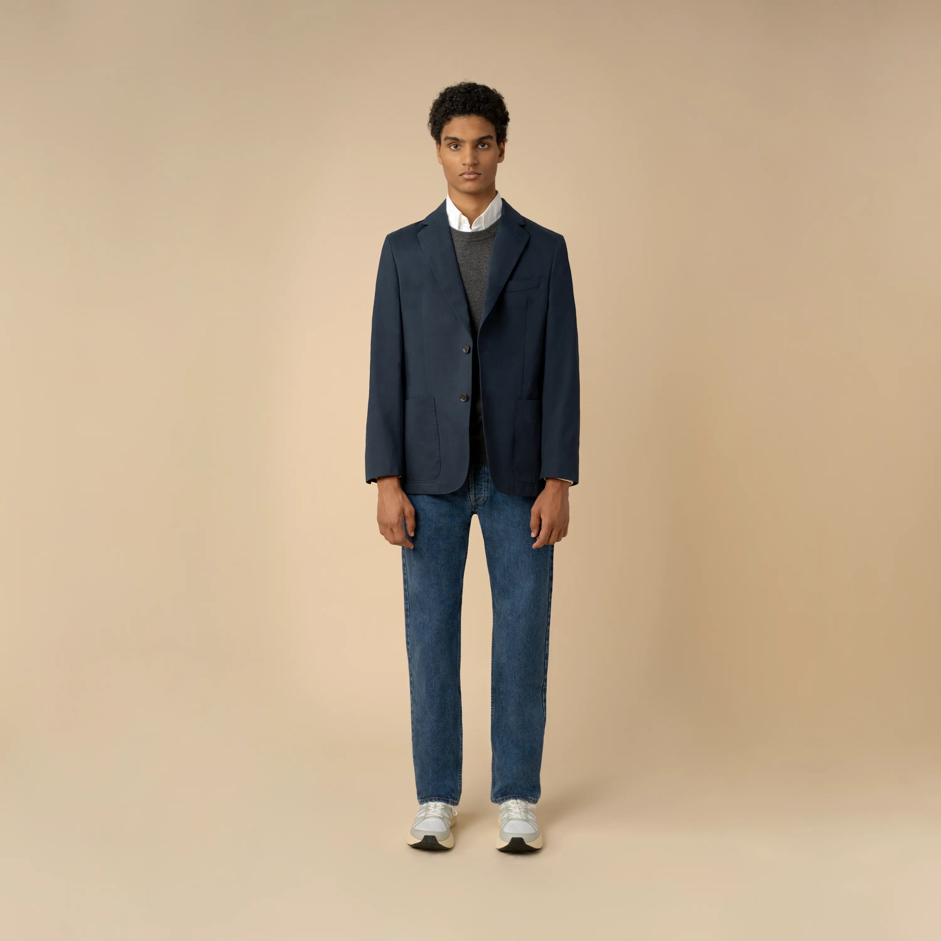 Casual Blazer Buy Navy Blazer Hopsack Casual Blazer — Midnight