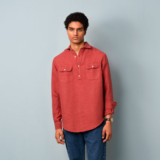 Camisa de cânhamo sem botões