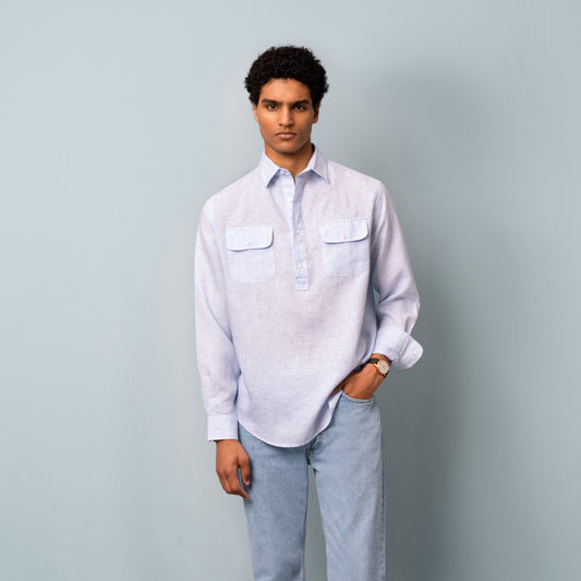 Camisa de linho sem botões