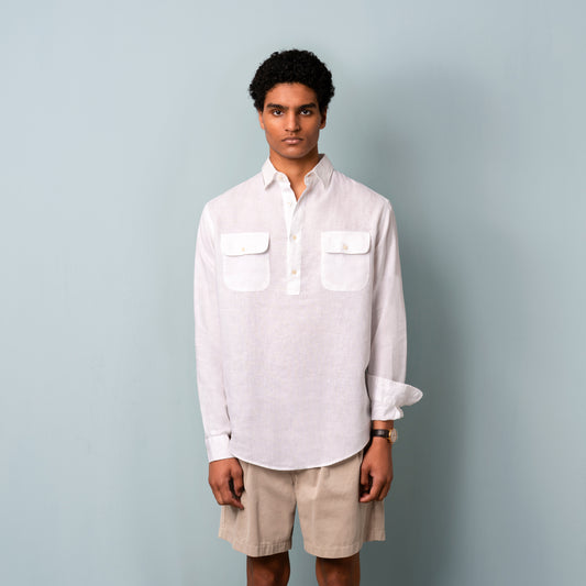 Camisa de linho sem botões