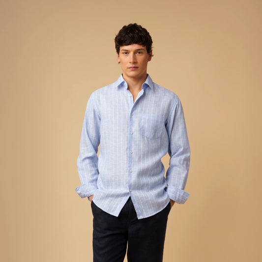 PINSTRIPE LINEN SHIRT