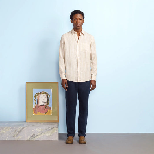 PINSTRIPE LINEN SHIRT
