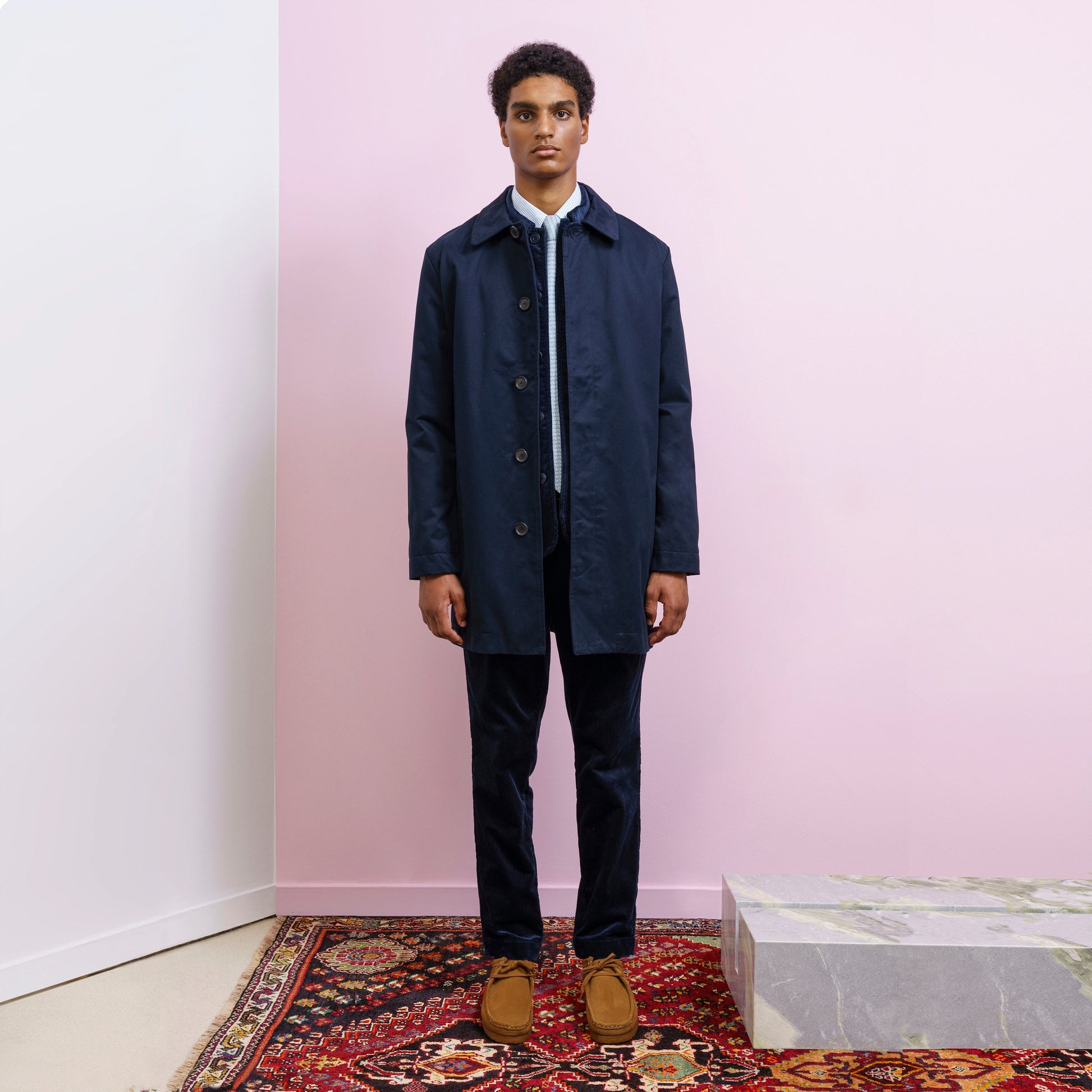 Navy blue 2025 car coat
