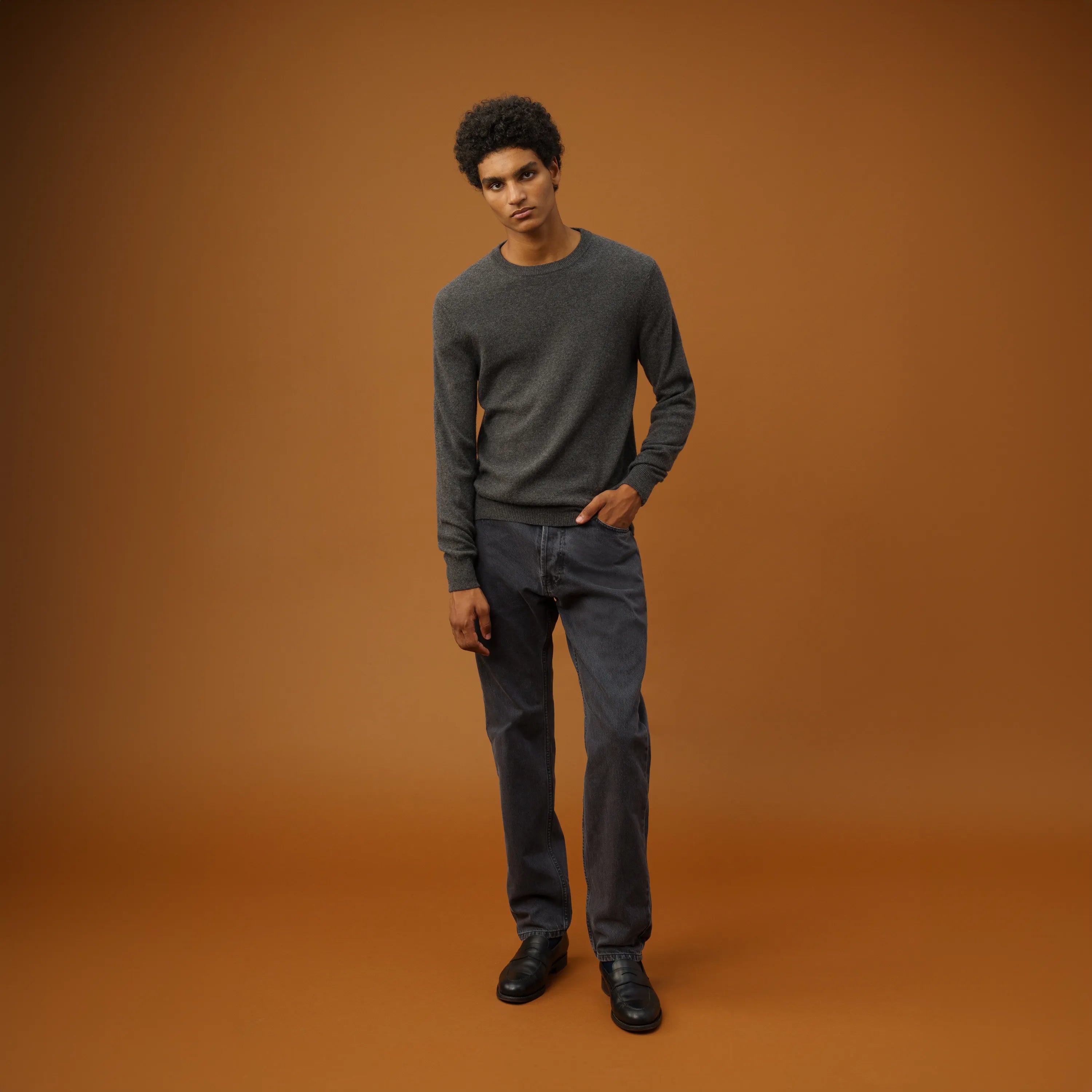 Dark grey cashmere sweater clearance