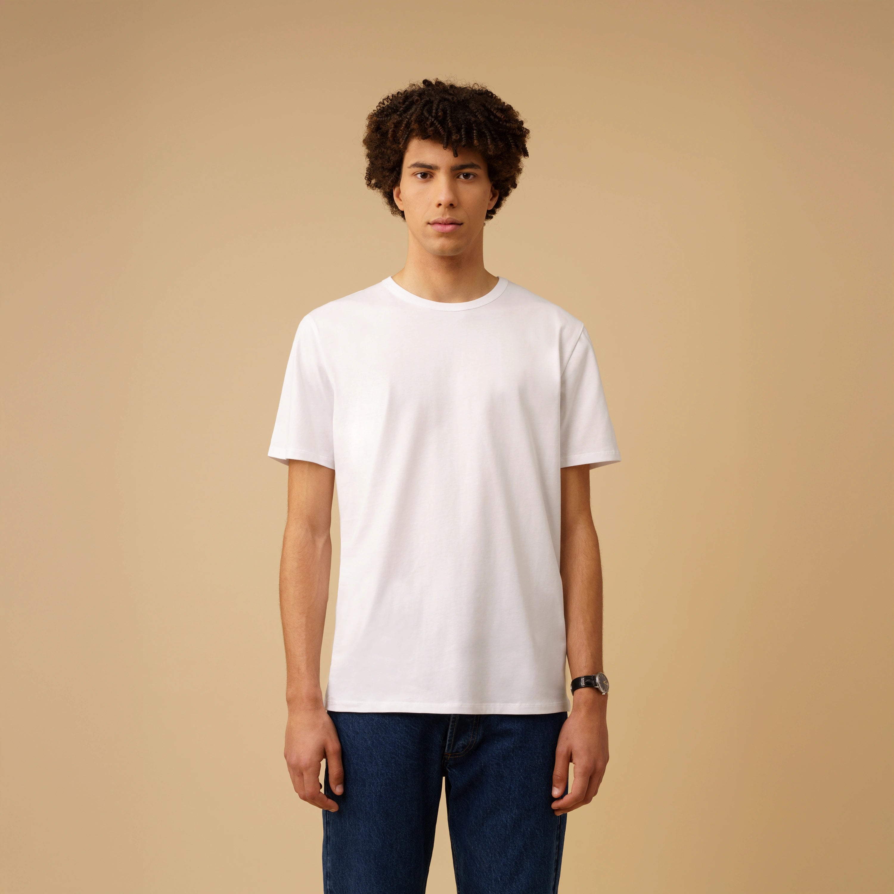 Men Tshirt Amd Shirt Mavi Men's Basic Crew Neck T-Shirt In White