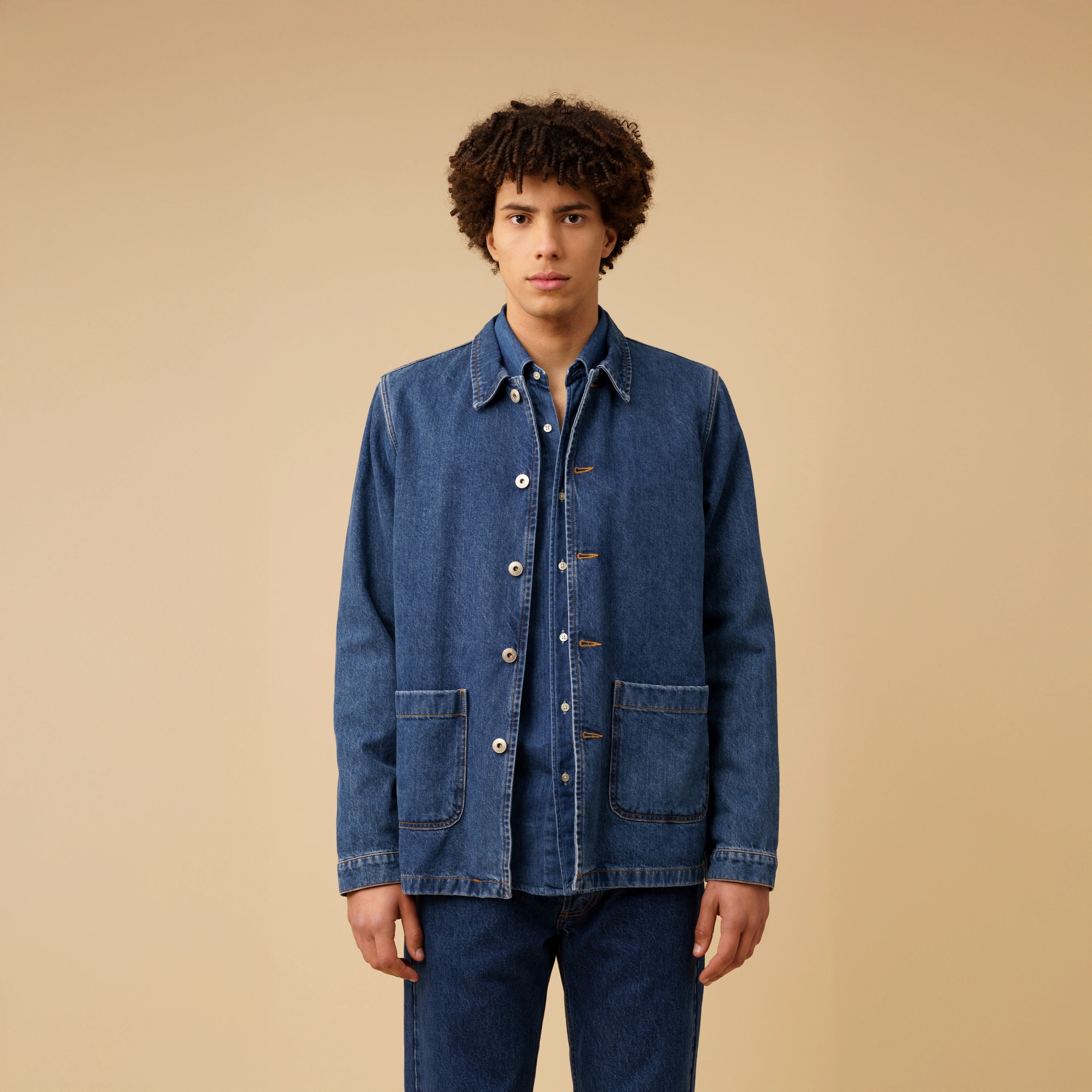 Denim Work Jacket Blue Organic Recycled Cotton