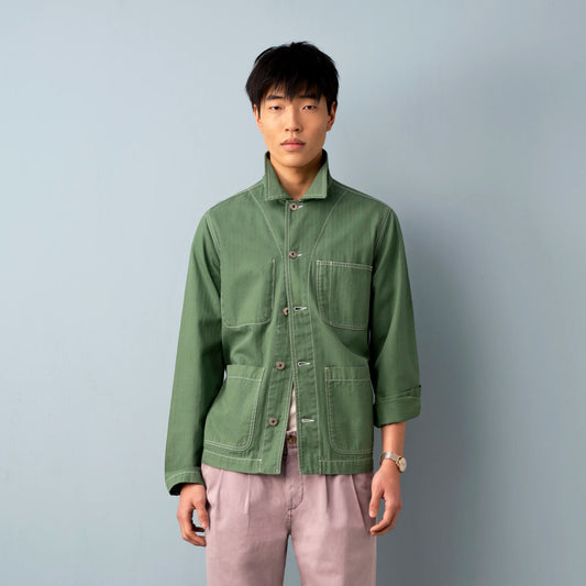 HERRINGBONE UTILITY JACKET