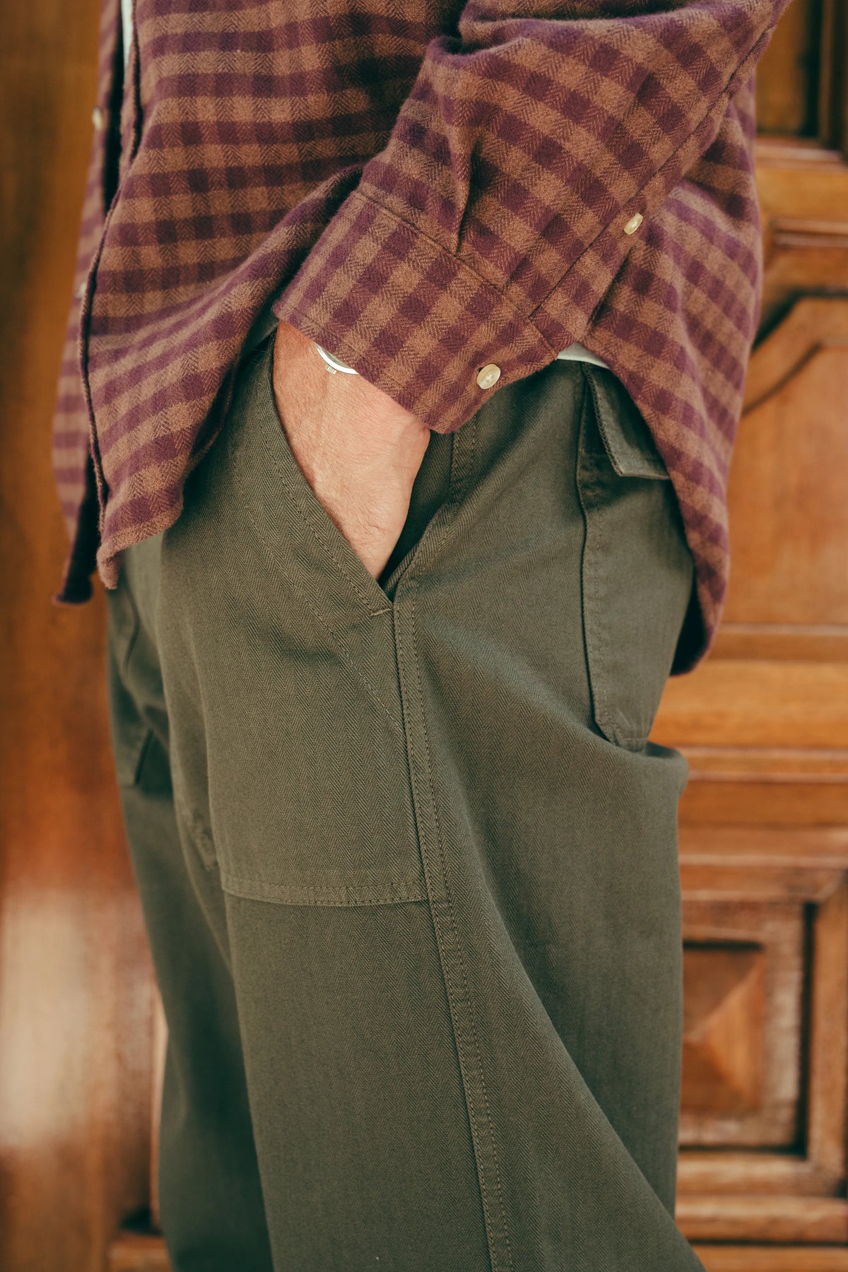 Herringbone Utility Trousers