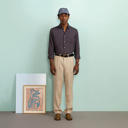PLEATED LINEN TROUSERS