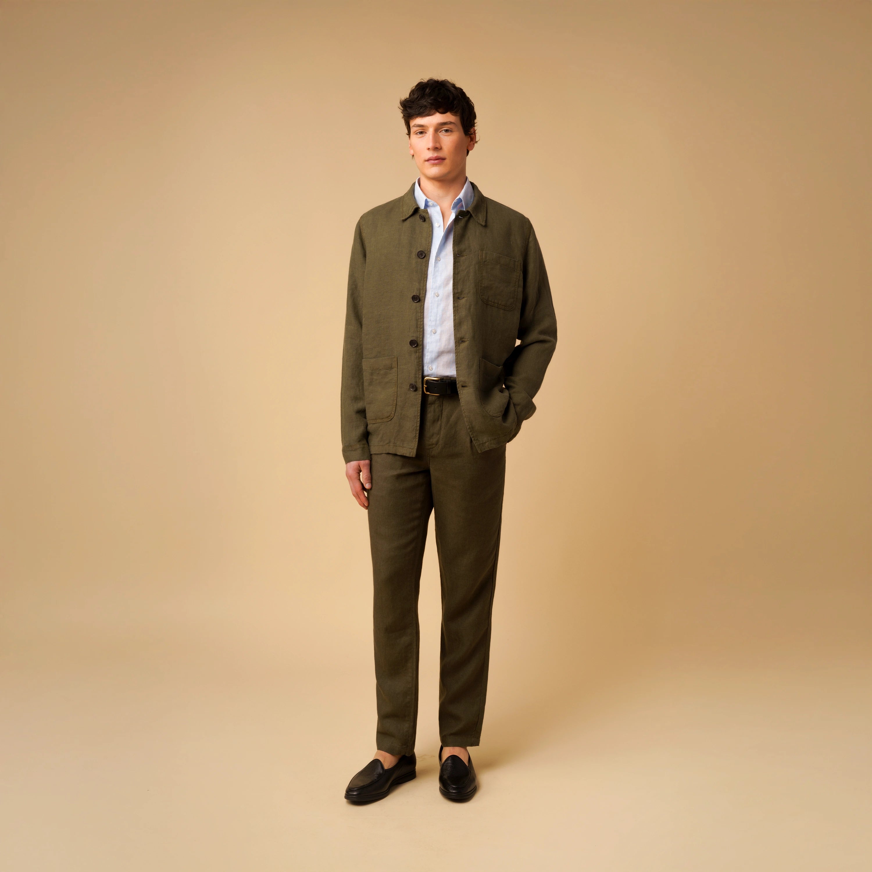 Linen Work Jacket Vintage Indigo - 100% Natural Linen | ISTO.