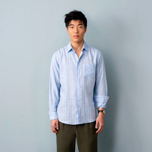 PINSTRIPE LINEN SHIRT