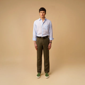 PLEATED LINEN TROUSERS
