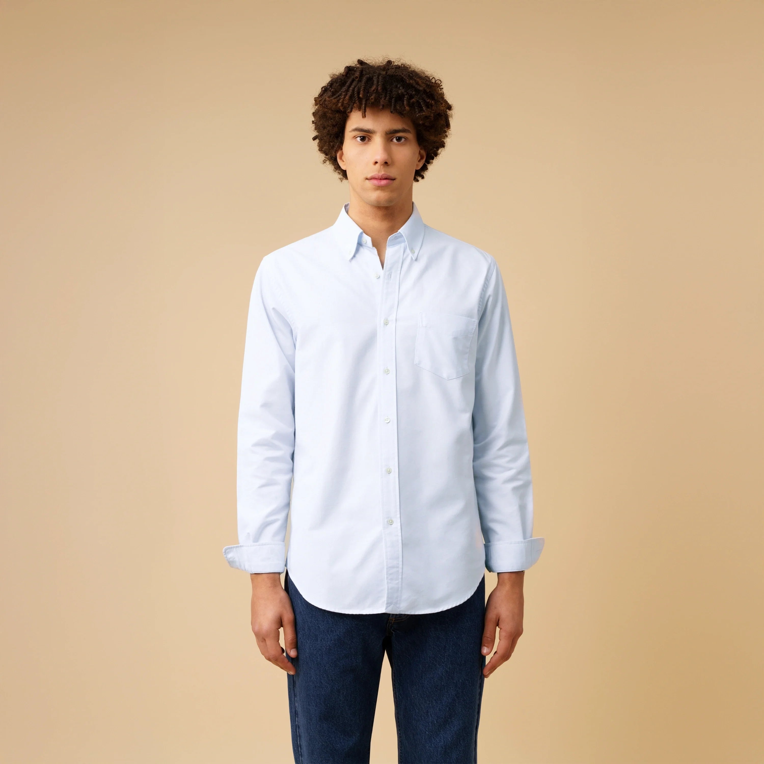 Men's Oxford Shirt Garment-Dye Navy - Organic Cotton | ISTO.
