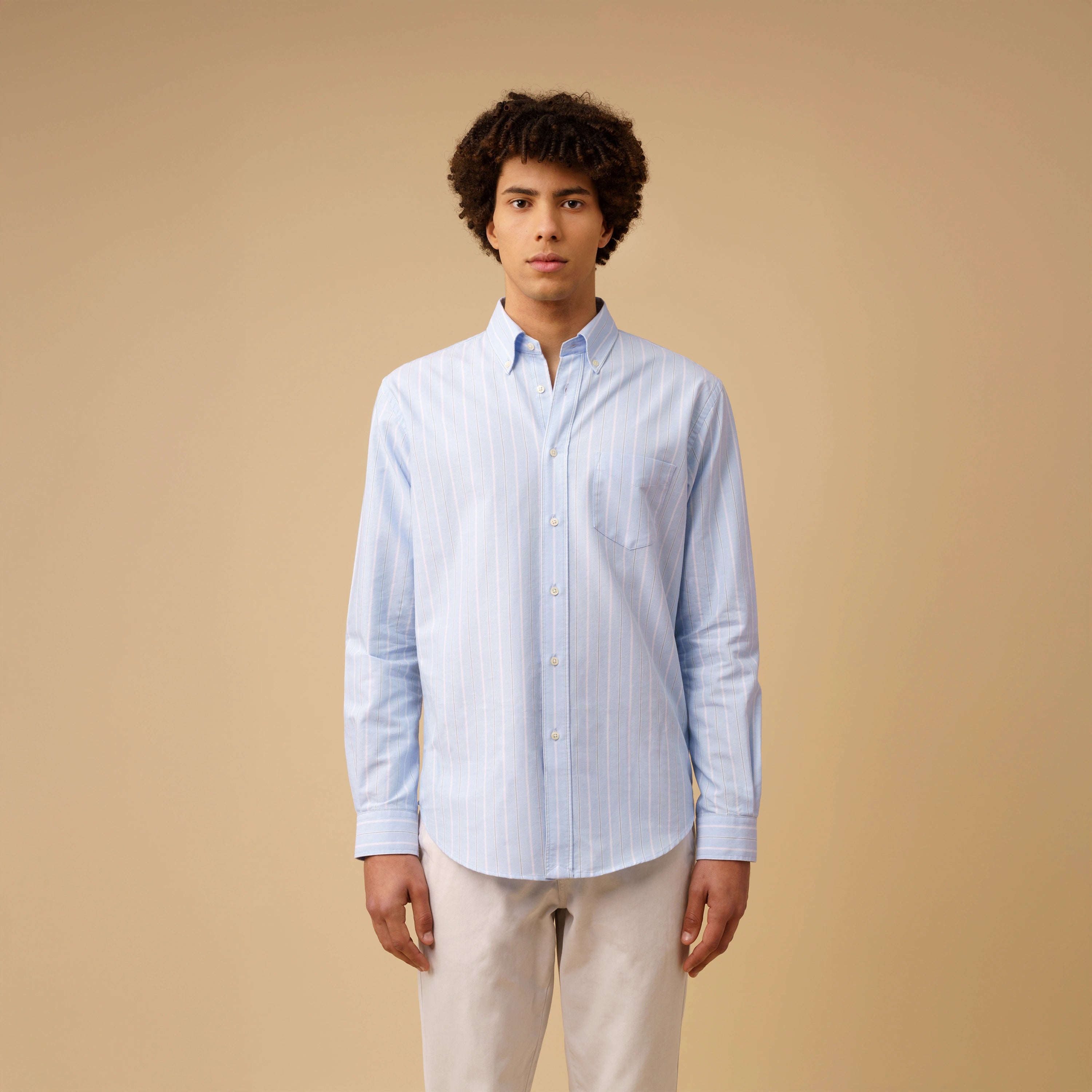 Men's Oxford Shirt Blue/Green- Organic Cotton