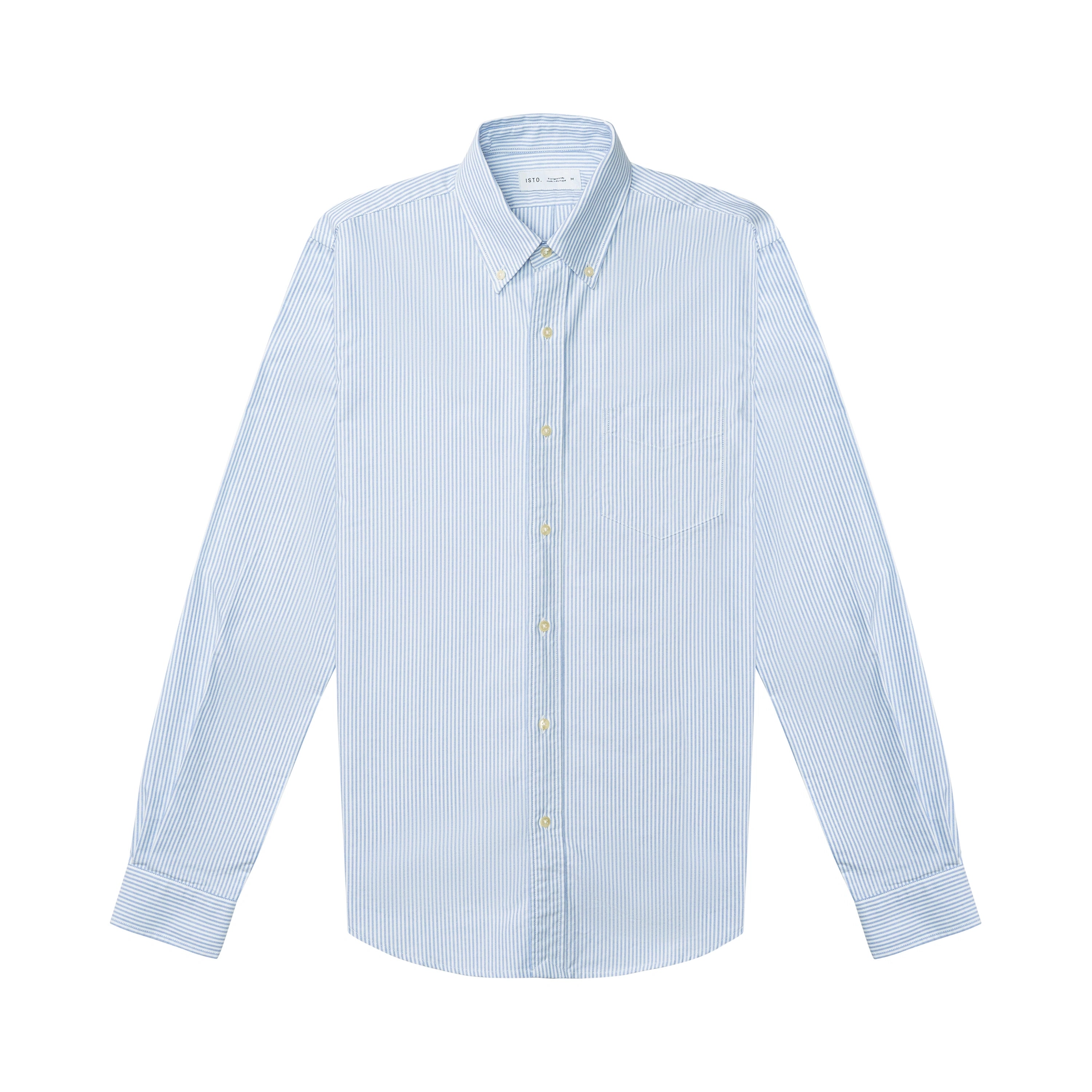 Men's Oxford Shirt White & Navy - Organic Cotton | ISTO.