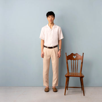 PLEATED LINEN TROUSERS