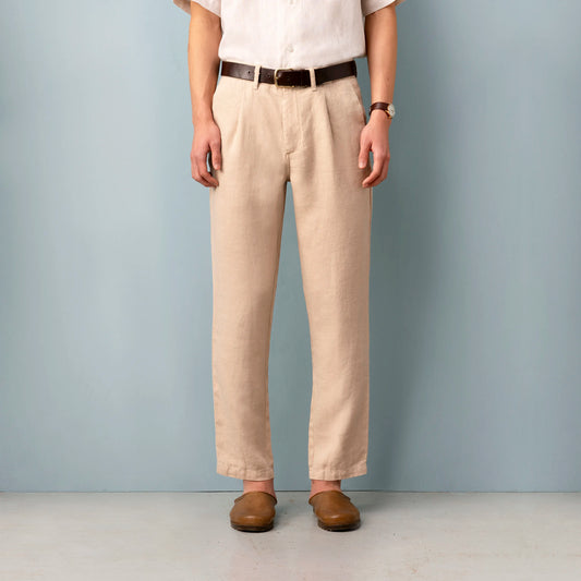 PLEATED LINEN TROUSERS