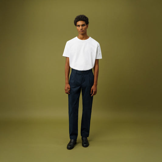 STRAIGHT PLEATED CHINOS