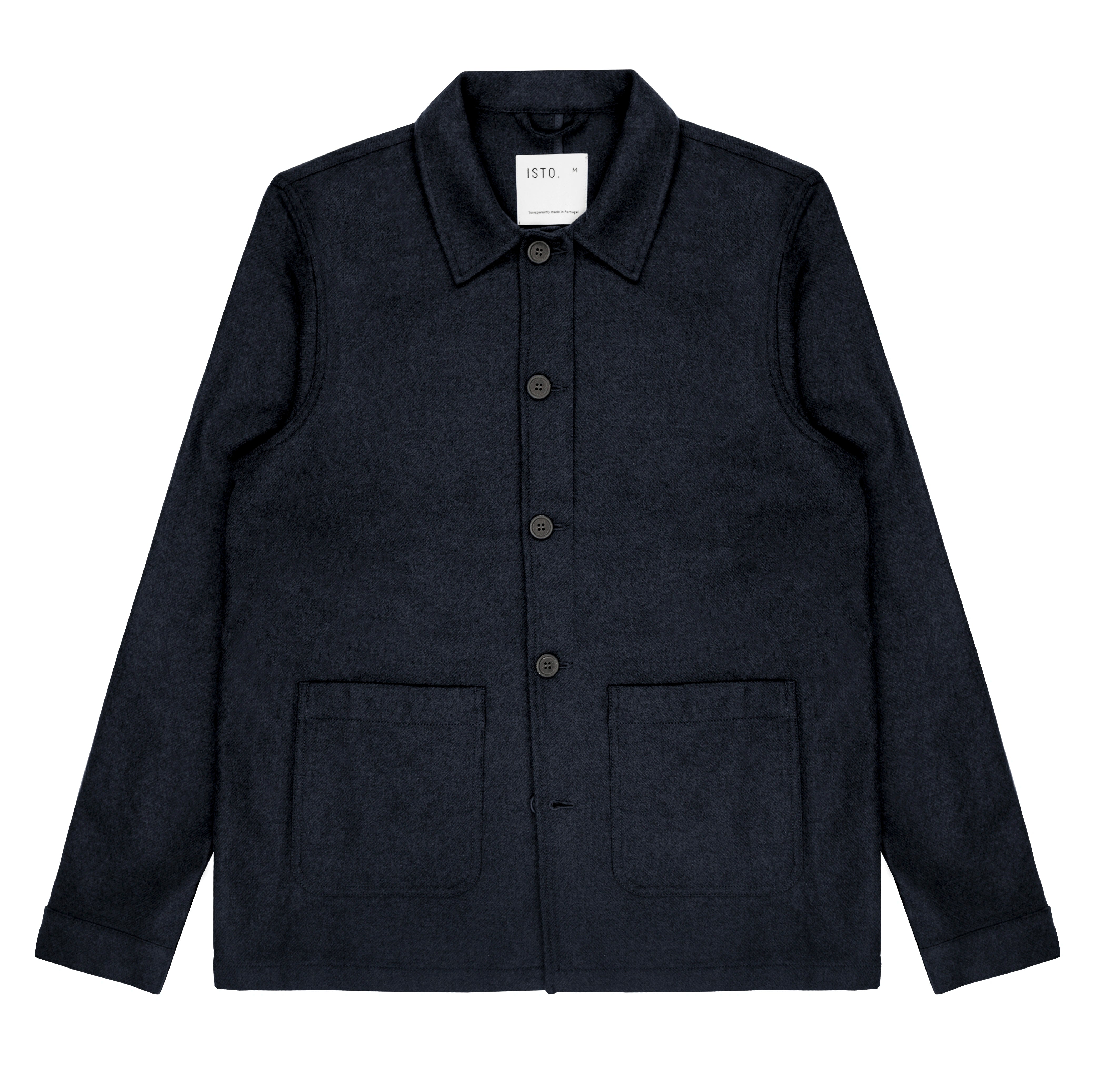 Recycled Wool Work Jacket Navy - Recycled Wool | ISTO.