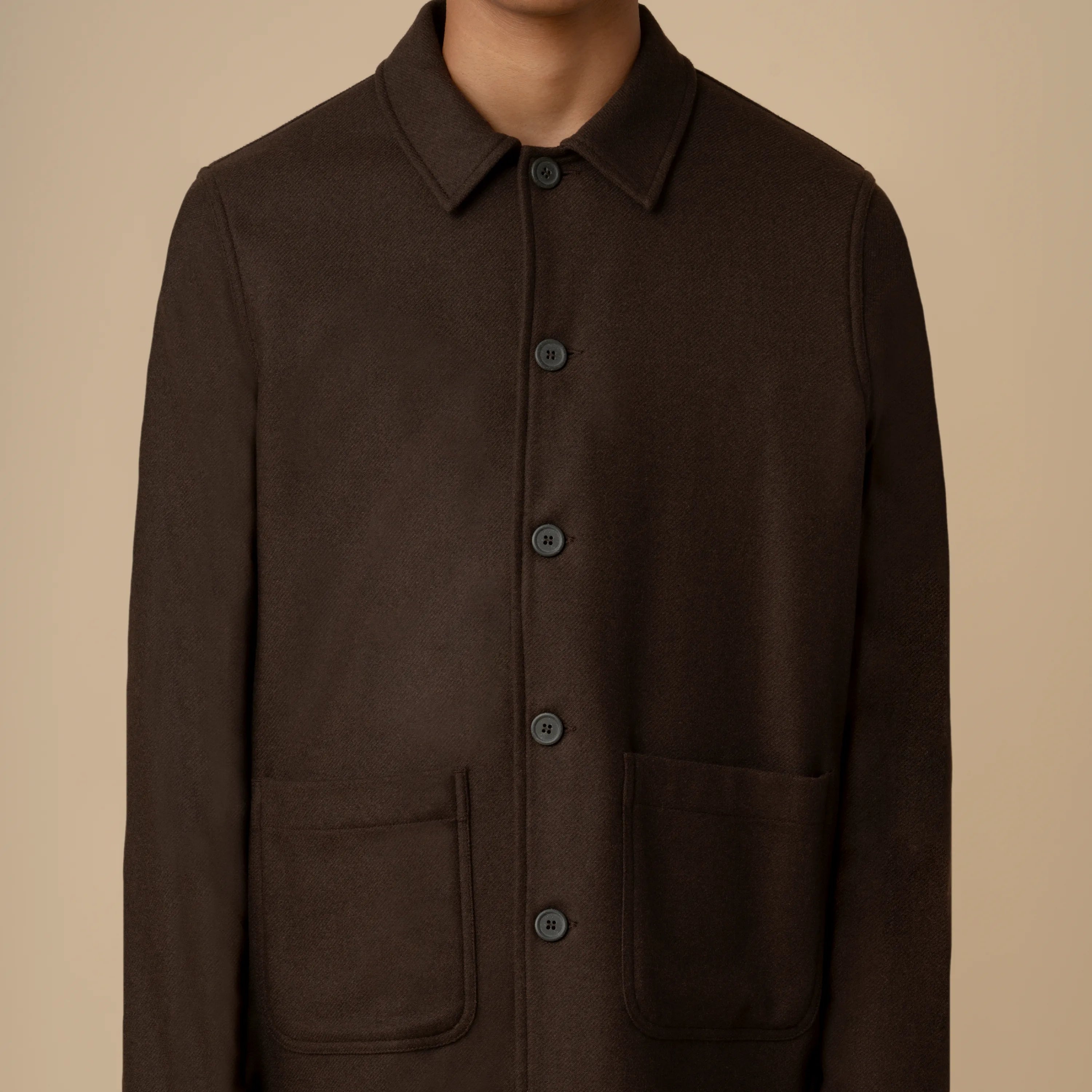 Brown Worker Jacket Men Uniqlo Recycled Wool Work Jacket Brown