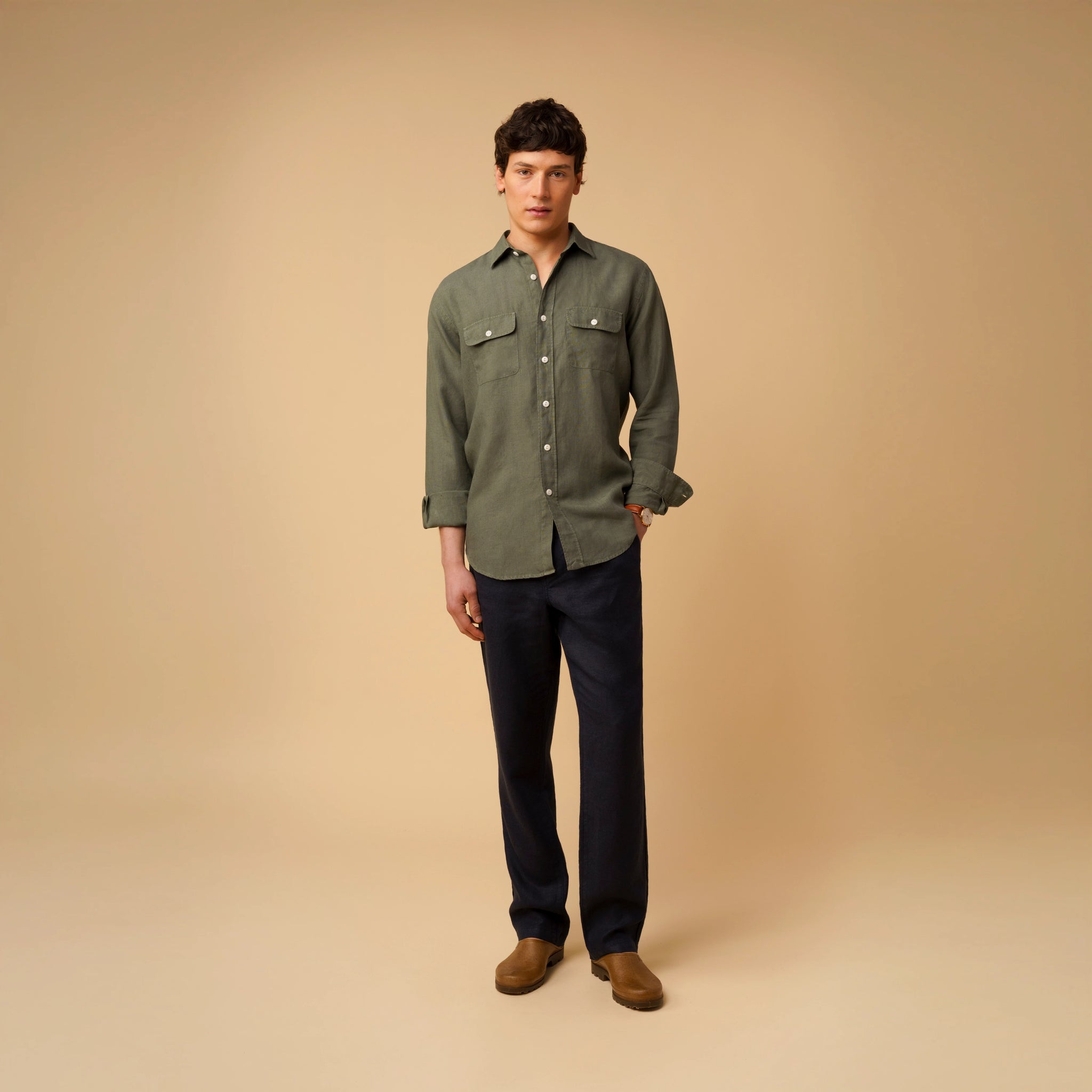 TWO POCKET LINEN SHIRT