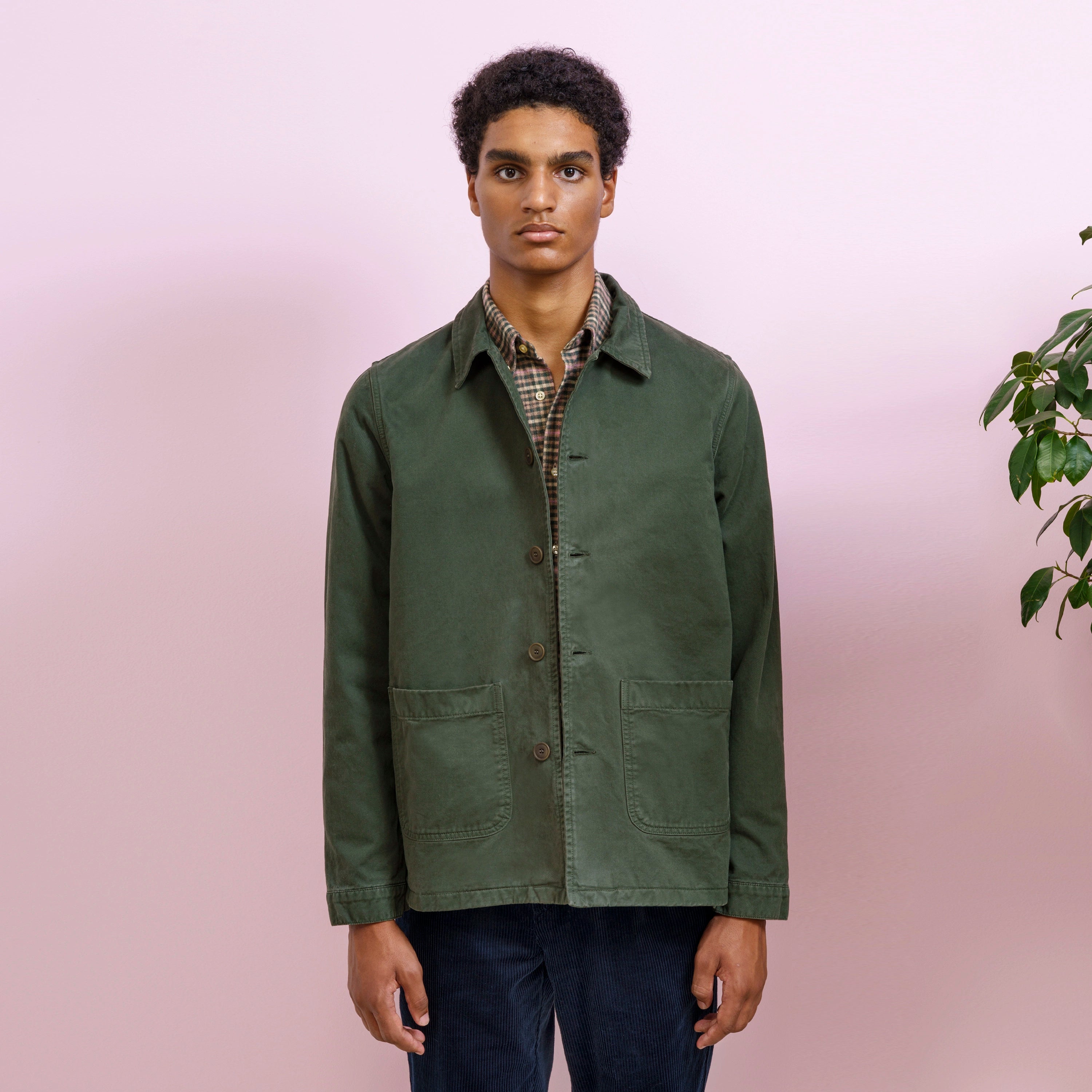 Work Jacket Forest Green Organic Cotton ISTO