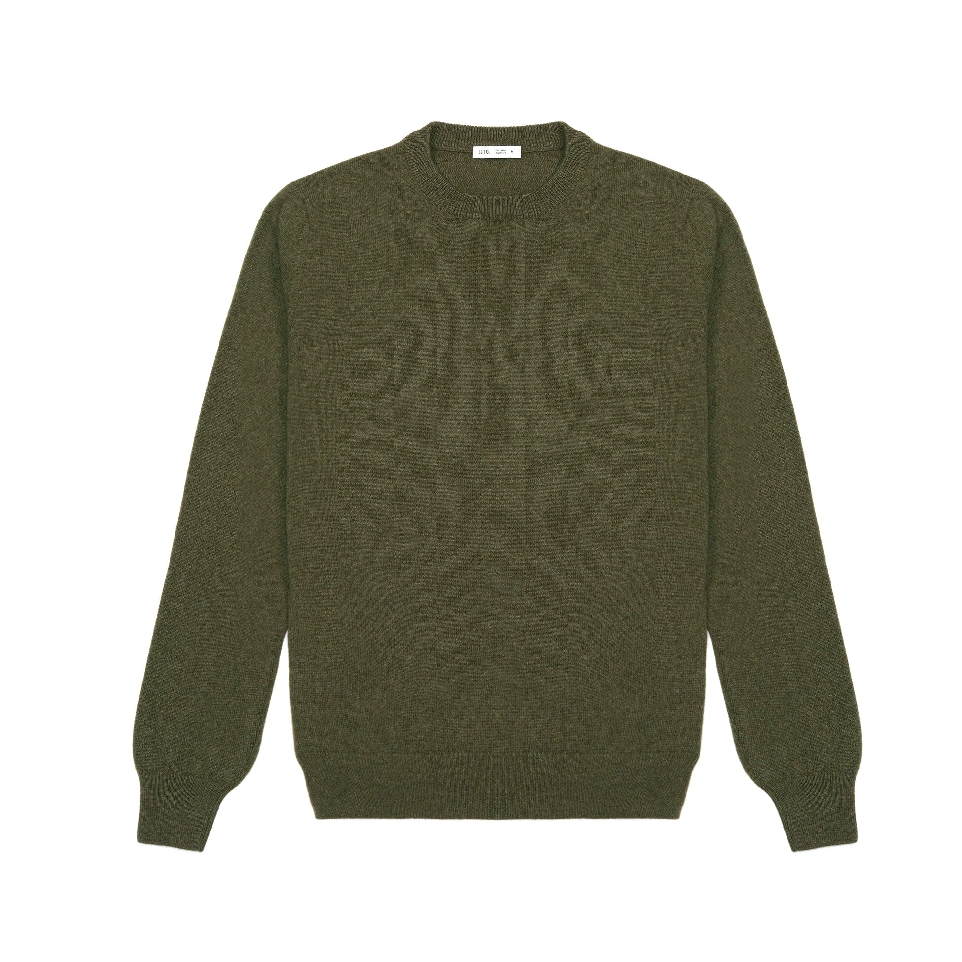 Pure cashmere crewneck sweater in Green: Luxury Italian Knitwear