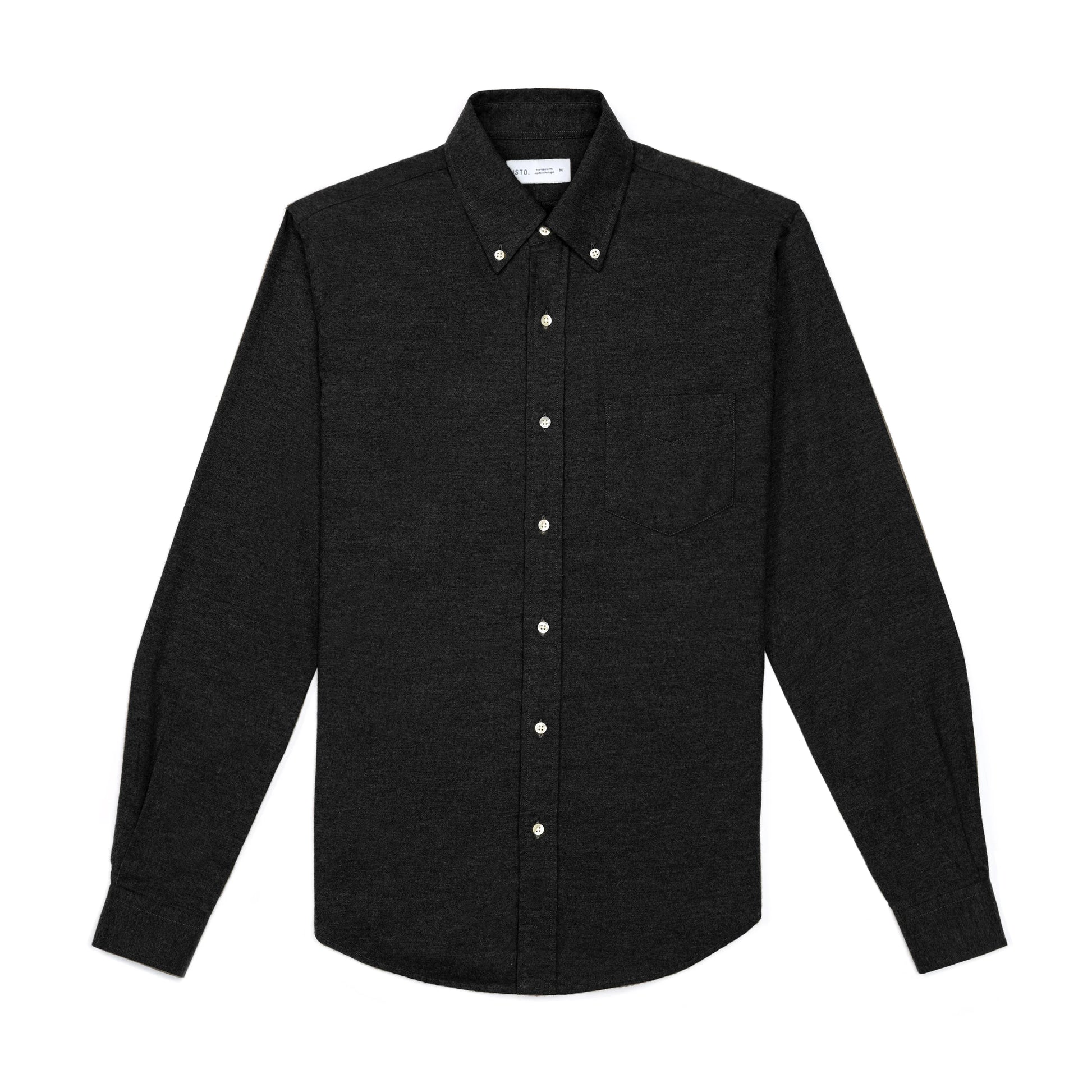 COTTON CASHMERE FLANNEL Shirts ISTO. store Dark Grey S 