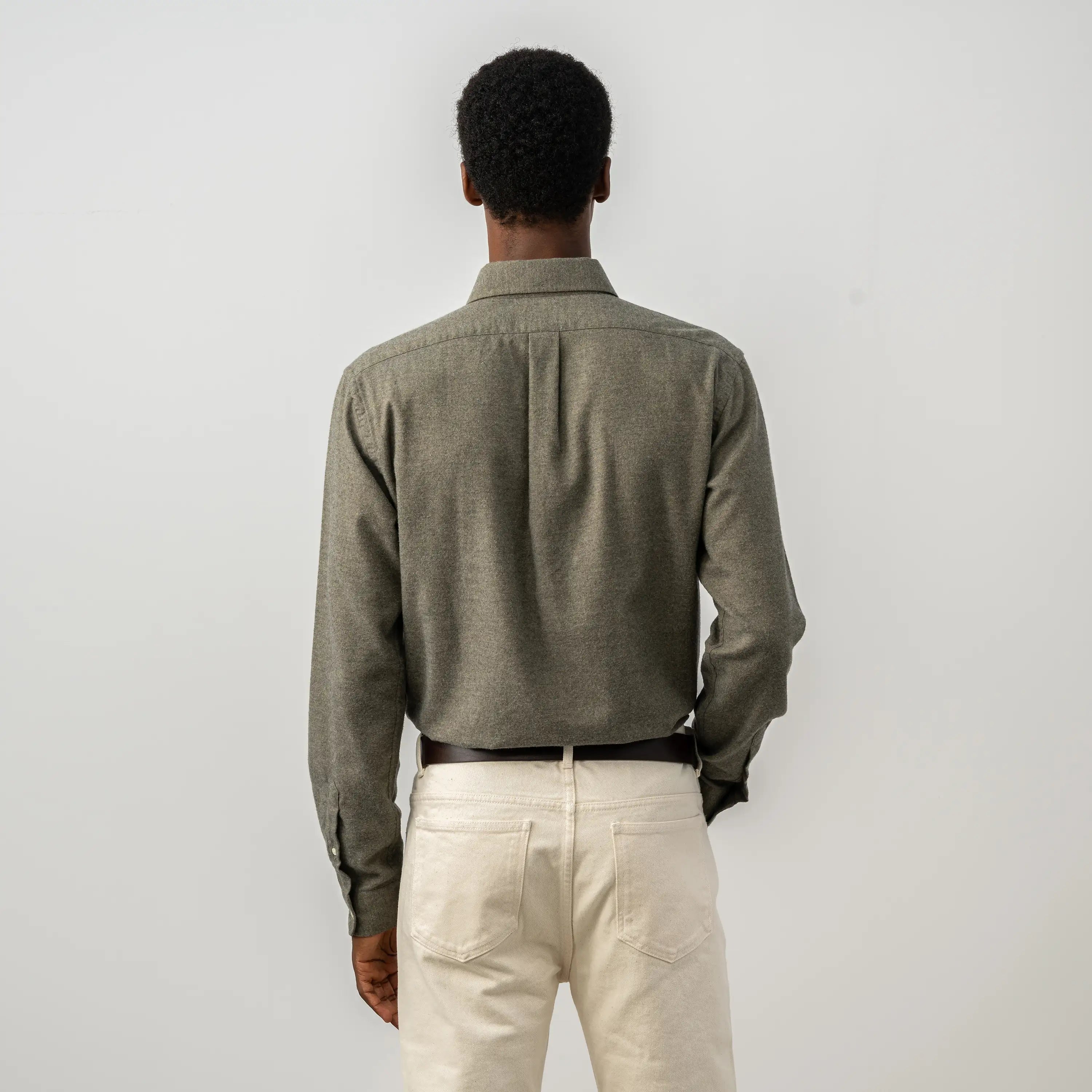 Cotton Cashmere Flannel Shirt Dark Grey - Organic Cotton | ISTO.